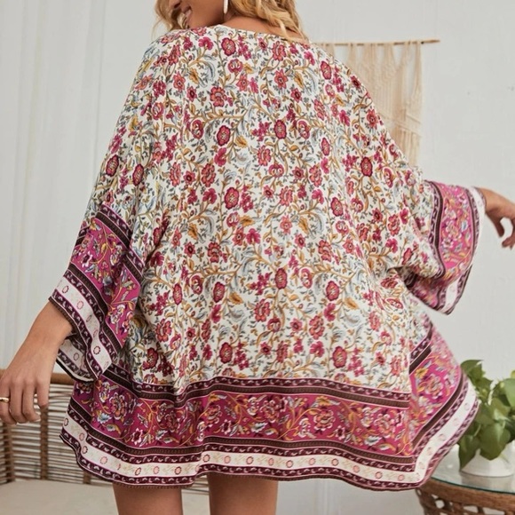 NEW!Gorgeous Boho vibe multicolour Kimono. Super soft, lightweight fabric - Picture 8 of 14